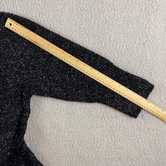 Ava & Viv Womens Sweater V Neck Black Silver Metallic Plus Size 3X (24W/26W) NWT - Picture 8 of 8